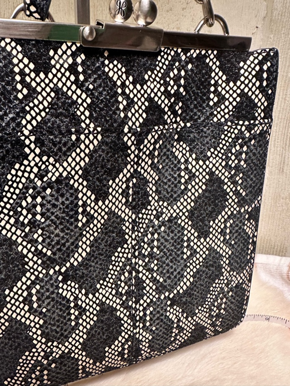 HOBO Black & Cream Snake-Print Mini Crossbody - Picture 4 of 9